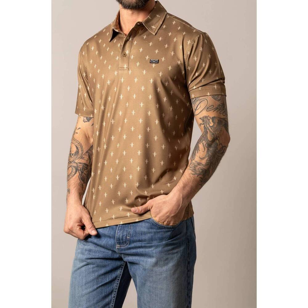 NEW KIMES RANCH bartam short sleeve polo in brown